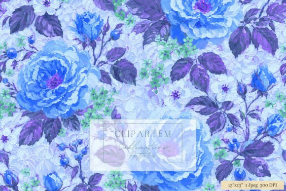 Download Blue Purple Rose Floral Pattern Design - Design Collection