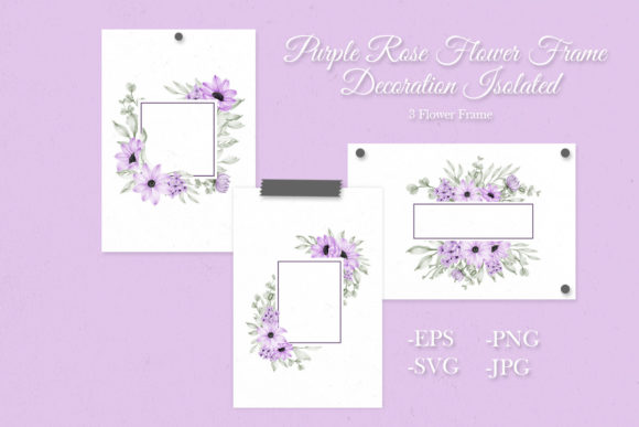 Download Purple Flower Watercolor Frame Isolated - Isolated Collection