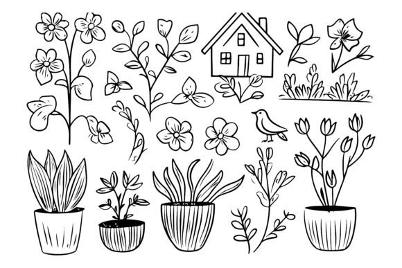 Download Elegant Hand-Drawn Floral Designs. - Design Collection