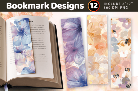 Download Soft Pastel Flowers PNG Bookmark Design - Design Collection