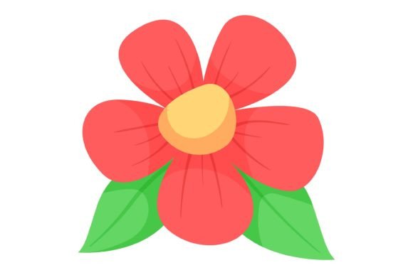 Download Red Flower Decor Sticker Design - Design Collection