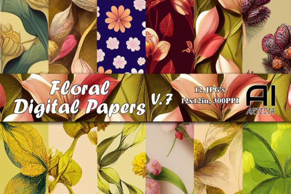 Download Floral Designs Digital Paper Bundle 7 - Design Collection