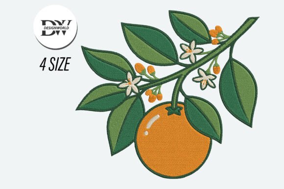 Download Orange on a Branch Embroidery Design - Design Collection