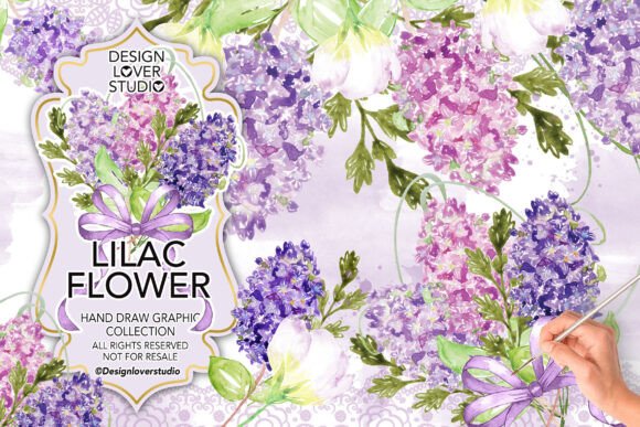 Download Watercolor Lilac Flowers Design, Spring - Design Collection