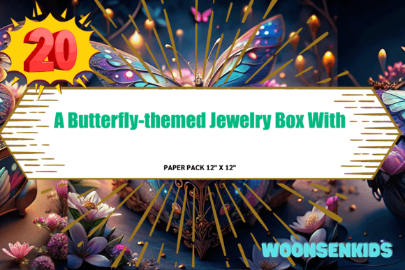 Download Butterfly-themed Jewelry Box with Floral Designs - Design Collection