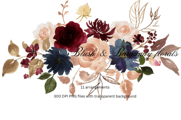 Download Burgundy &amp; Blue Fall Flower Clipart - Fall flower clipart Collection
