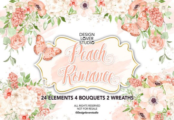 Download Watercolor PEACH DREAMS Design, Spring W - Design Collection
