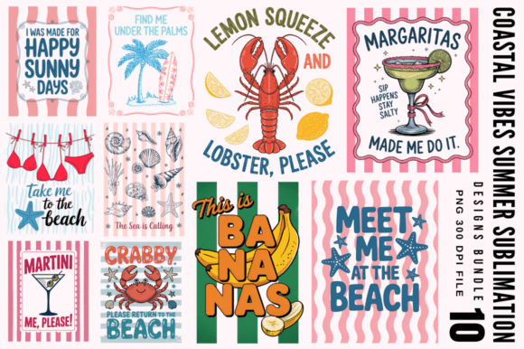 Download Coastal Vibes Summer Sublimation Designs - Design Collection