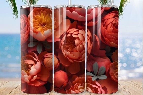Download Elegant Peony Tumbler Wrap Design - Design Collection