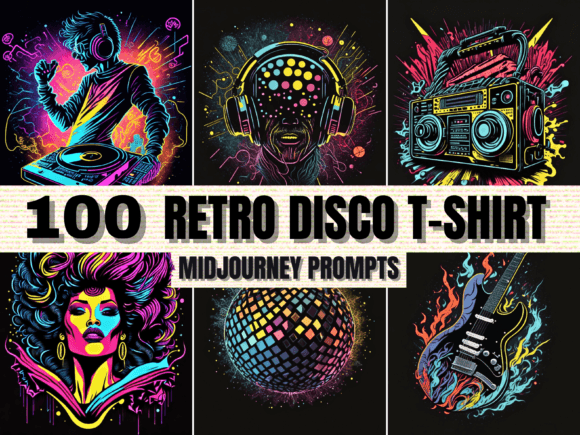 Download 100 Retro Disco T-shirt Designs Prompts - Design Collection