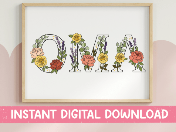 Download Oma Floral Letter Dark Moody Design - Design Collection