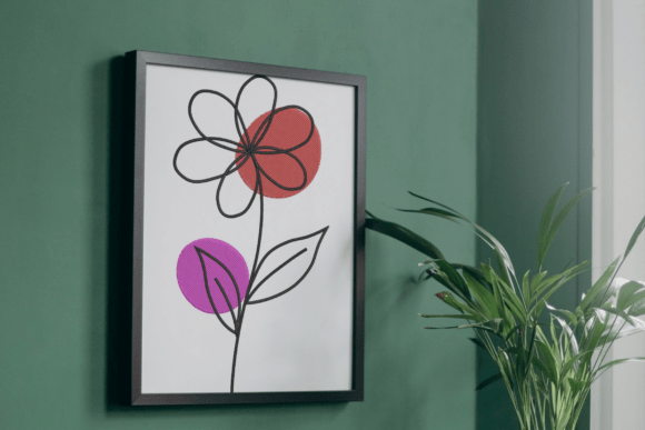 Download Minimal Line Flower Embroidery Design - Design Collection