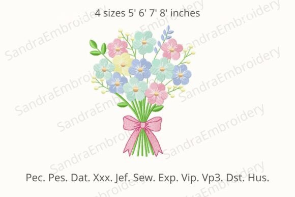Download Flower Bouquet Machine Embroidery Design - Design Collection