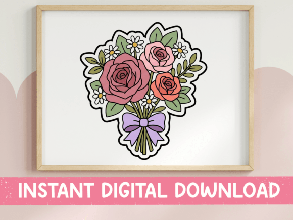 Download Floral Bouquet Rose Sticker Design - Design Collection